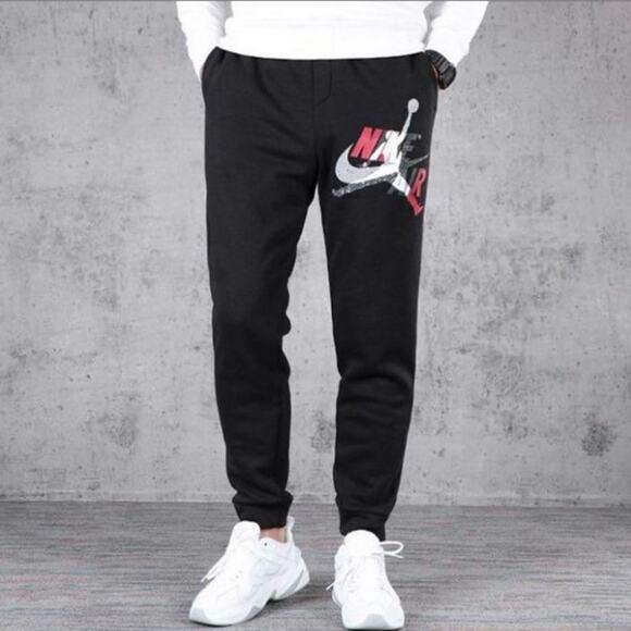 NIKE AIR JORDAN Jumpman Logo Sweatpants Black Mens Sz XL - Picture 1 of 11
